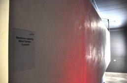 バイクバレーの風洞実験施設の外観