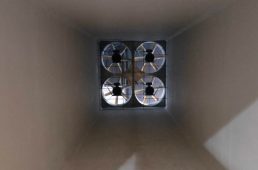 バイクバレー風洞実験施設のファン