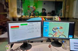 風洞実験のモニターの様子