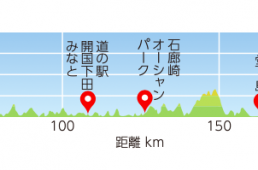 伊豆いちコース250kmの標高マップ