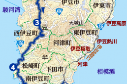 伊豆中央峠越えコースのマップ