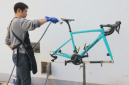 水を軽くかける