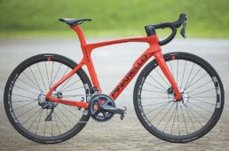 プリンスのトップチューブは、一直線ではなく、途中で折れ曲がったような形になっている。これはドグマと同じようなデザインだ。フロントフォークはオンダフォークで、エンド付近にフォークフラップもついている