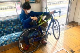 富士急サイクルトレインの中