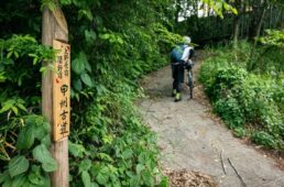 古くなった道標に新しい文字