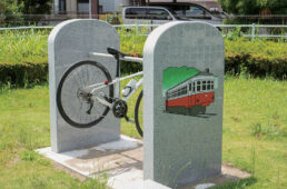 真壁休憩所のバイクラック