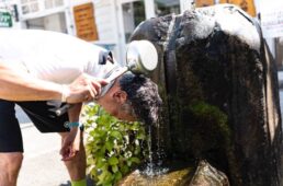 水を浴びるシシャチョー
