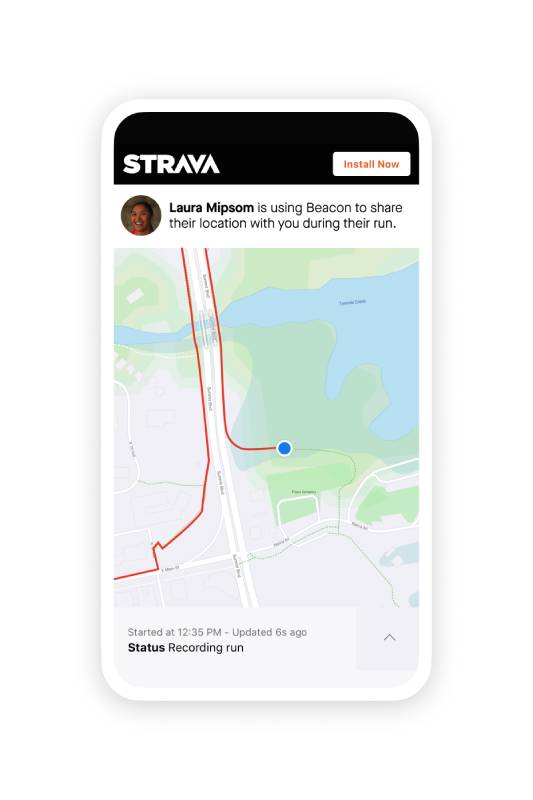 ストラバのビーコン機能のスクリーンショット