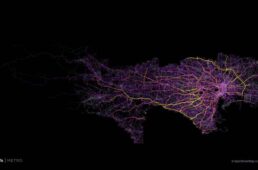 東京のアクティブトランスポートのヒートマップ