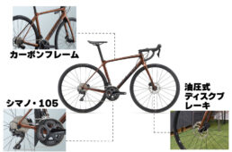 サイクリングを主な用途として、はじめてのロードバイク購入におすすめなモデルの一例