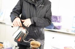 船内でコーヒー