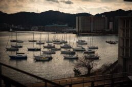 暮れなずむ琵琶湖岸