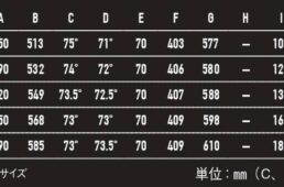 フィブラディスクのサイズ表