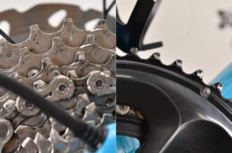 カセットスプロケットの歯先とチェーンリングの歯先