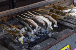 鮎とイワナの塩焼き