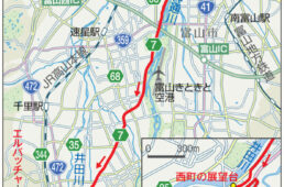 富山〜八尾のルートマップ