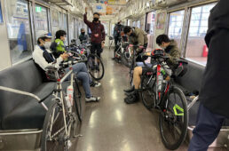 南海電鉄サイクルトレインの車内