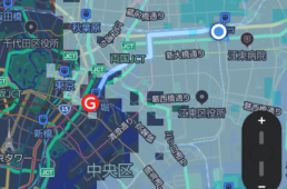 ヤフーマップの自転車ルートナビが雨雲レーダーと連動