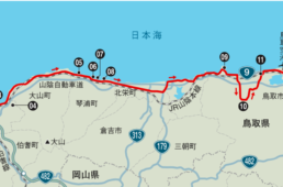 「鳥取うみなみロード」のコースマップ