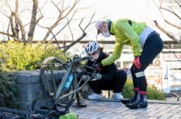 オーストリッチ伊美さんが輪行指導