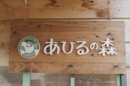 アウトドア民泊 あひるの森の看板