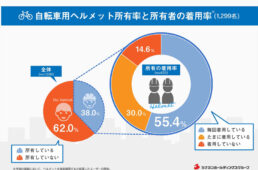 ヘルメット所有率と所有者の着用率