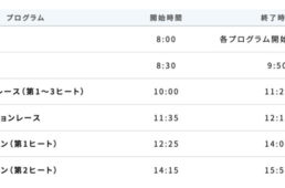 イベントのタイムテーブル