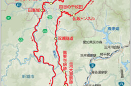 奥三河サイクリングのルートマップ