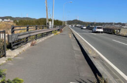 鮫川大橋を渡る区間