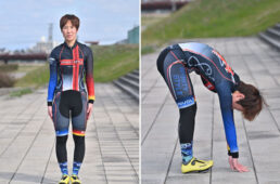 佐野さんの体型と前屈してもらった様子