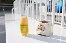 八天堂のくりーむパンと瀬戸田の柑橘ミックスジュース