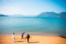 小林繁のモノマネをして水切り