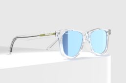 アルテミス（ウェリントン型）＋クリアフレーム＋ブルーレンズ