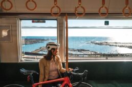 きのくに線サイクルトレインの車内