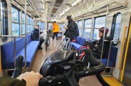 近江鉄道の常設のサイクルトレインにて銭湯を目指す