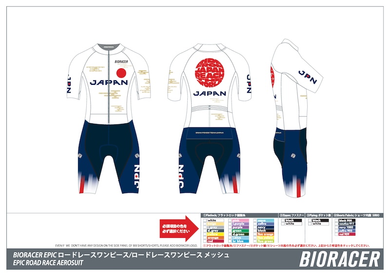 ビオレーサー　「Team JAPAN」統一ジャージデザイン