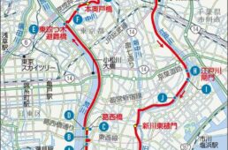 CSGR荒川＆江戸川一周のルートマップ