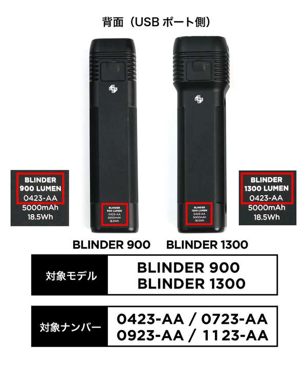 ノグ BLINDER 900/1300自主回収
