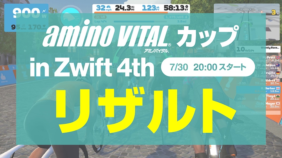 アミノバイタル®カップ in Zwift 4th リザルト