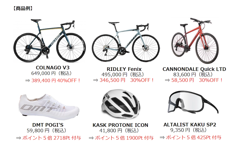 ワイズロード「秋のサイクリングキャンペーン」