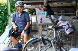 レンタサイクルで来たおじさんと