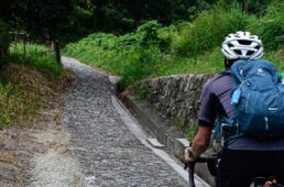 石畳の上を走る