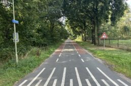 郊外の自転車専用レーン