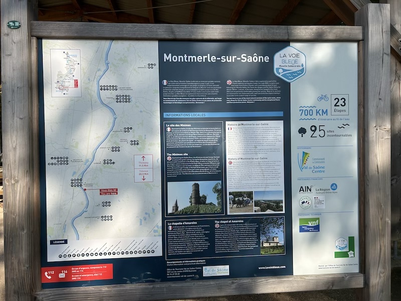 ソーヌ川のサイクリングマップ