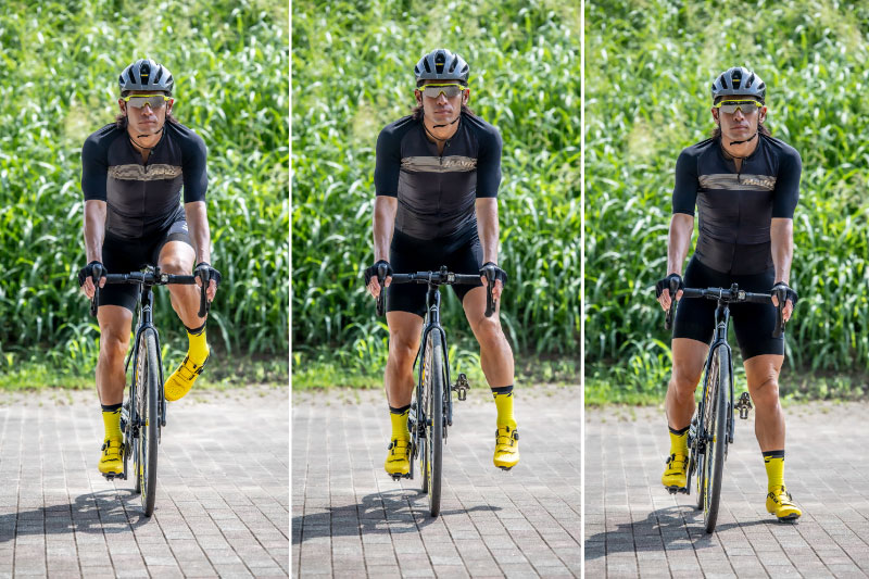 低速でどんな位置からでもペダルを外して足を着く