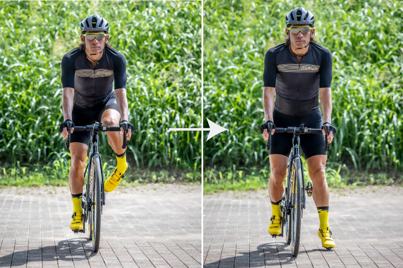 外す足のペダル位置が12時（上死点）