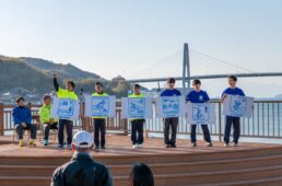 弓削高サイクリングマナー啓発隊が交通ルールやマナーについて発表