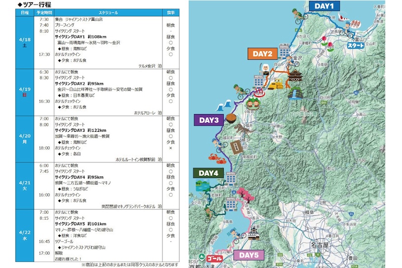 ジャイアント 富山守山サイクリングツアー