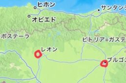 巡礼の道で重要な街の地図