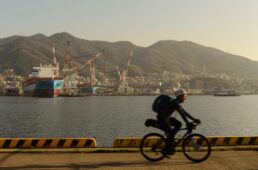 造船場近くを走る